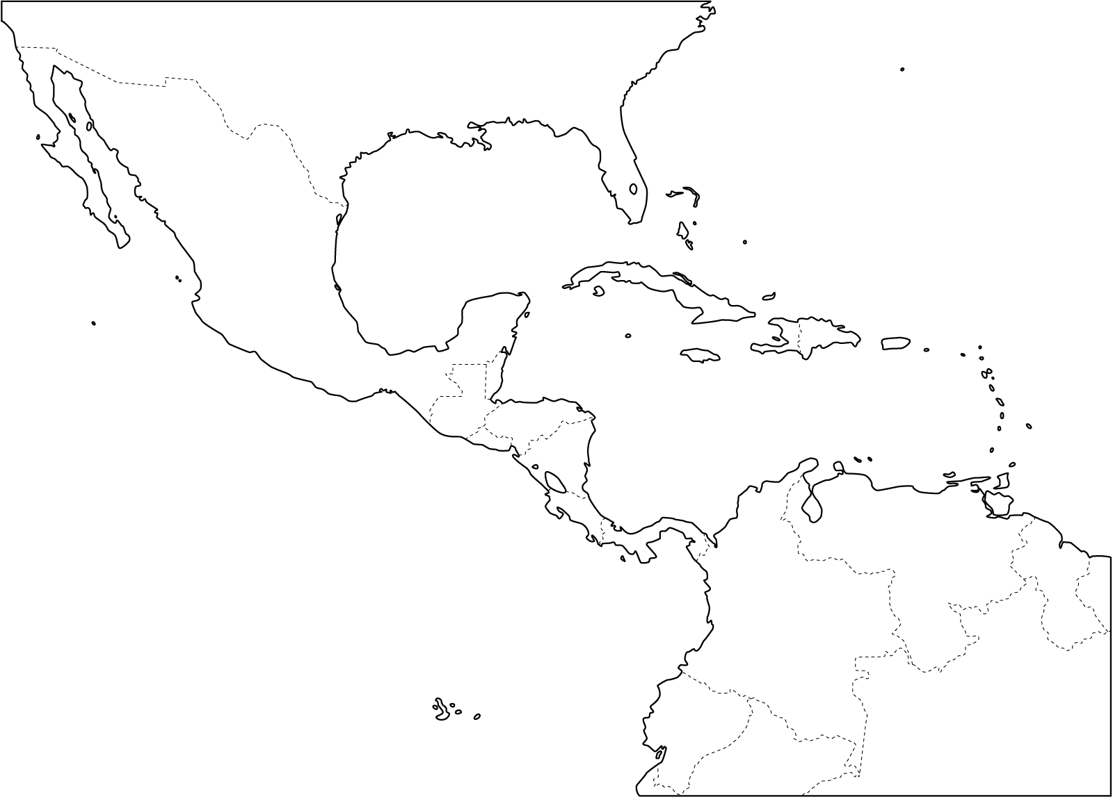 Blindkarta - Centralamerika