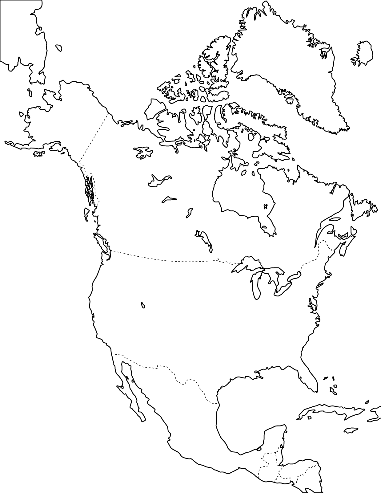 Blindkarta - Nordamerika